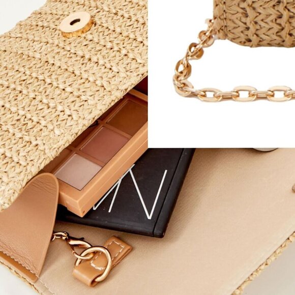 Versatile Woven Straw Clutch Handbag - Adjustable Strap for Stylish Summertime - Picture 5 of 8
